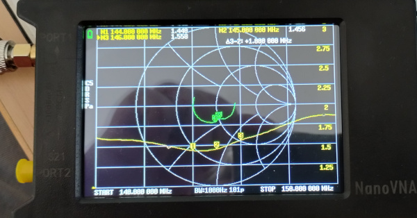 NanoVNA measures slappe arnold antenna